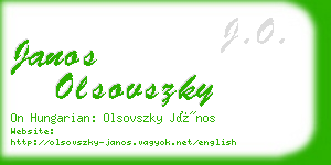 janos olsovszky business card